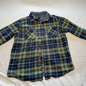 Lands' End Plaid Shirt in Blue, Green, and Yellow